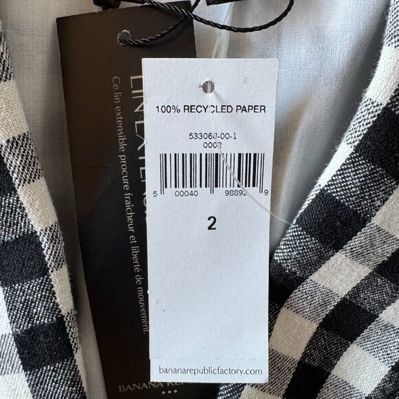 NWT Banana Republic Factory stretchable linen gingham blazer size 2 - Picture 5 of 11